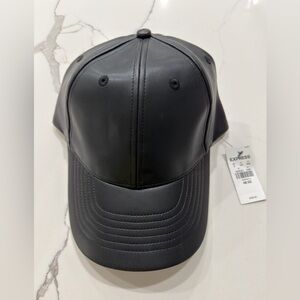 Express Faux Leather Black Cap